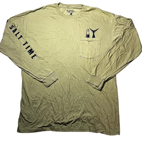 Salt Life Other - Salt Life "On Salt Time" Graphic Long Sleeve T-Shirt, LRG, Beige